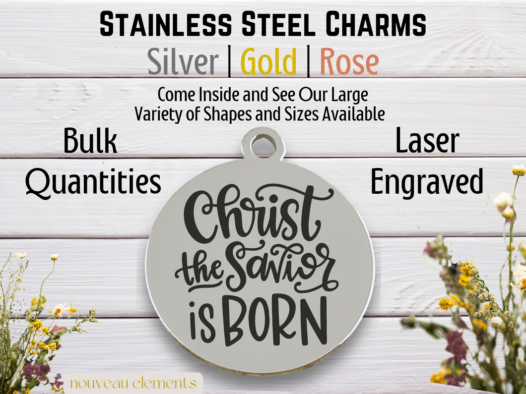 Christ the Savior Engraved Stainless Steel Charm