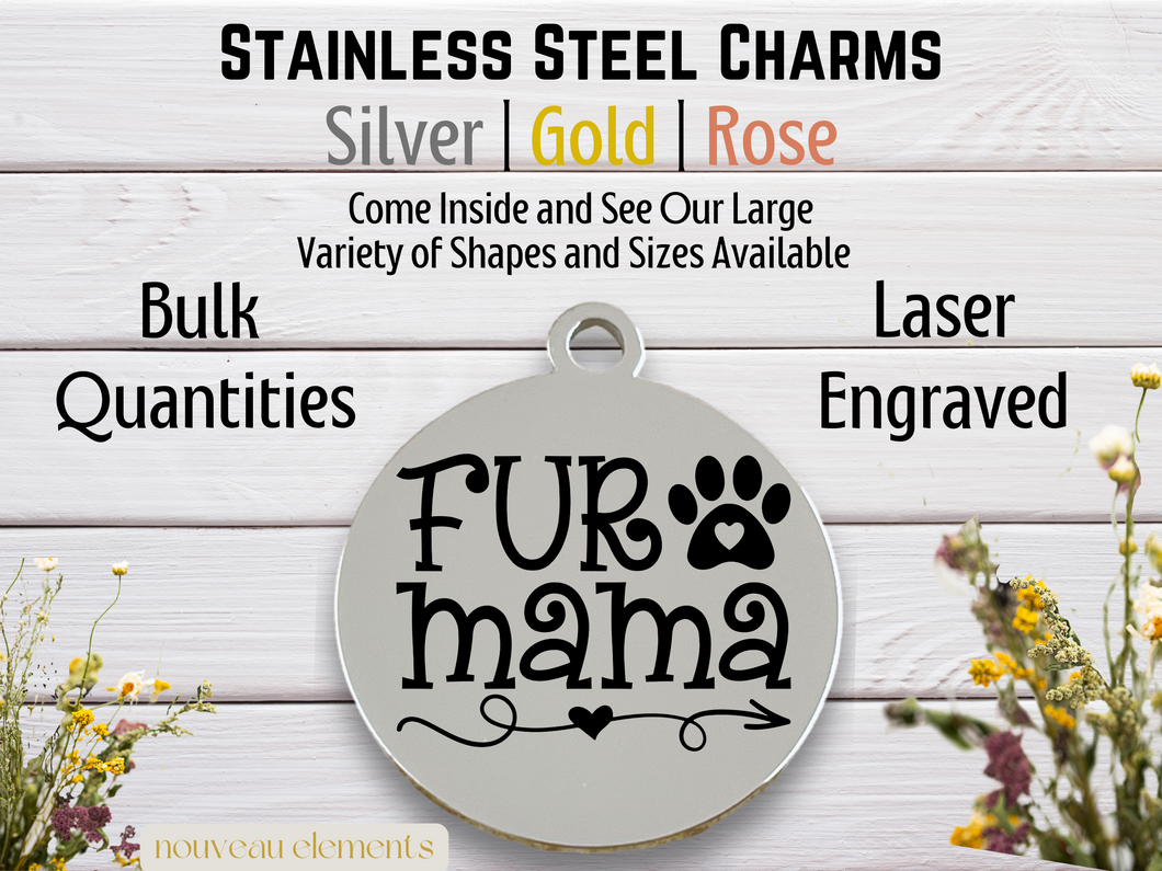Furmama Laser Engraved Stainless Steel Charm