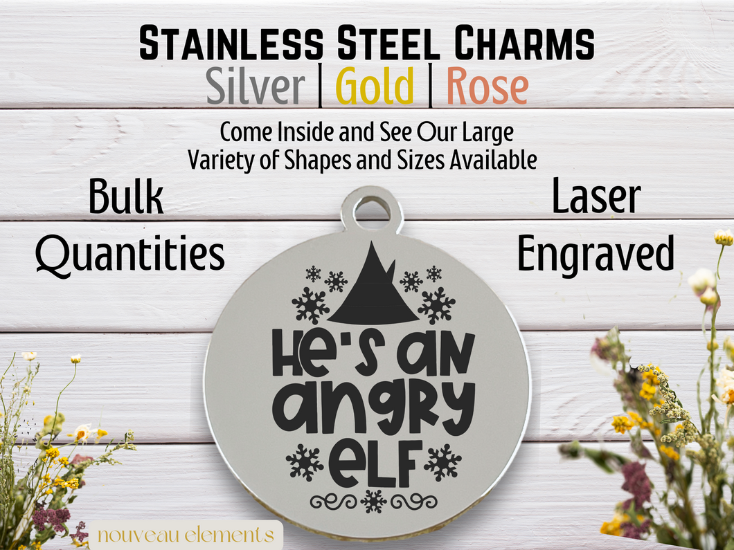 Angry Elf | Laser Engraved Stainless Steel Charm