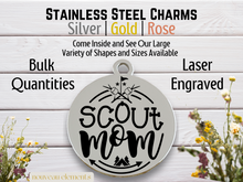 Load image into Gallery viewer, Scout Mom Laser Engraved Stainless Steel Charm
