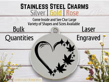 Load image into Gallery viewer, Cannabis Leaf Love Laser Engraved Stainless Steel Charm
