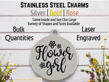 Load image into Gallery viewer, Flower Girl Laser Engraved Stainless Steel Charm
