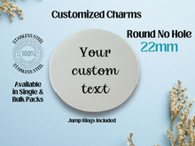 Load image into Gallery viewer, Customizable Laser Engraved Stainless Steel Charm
